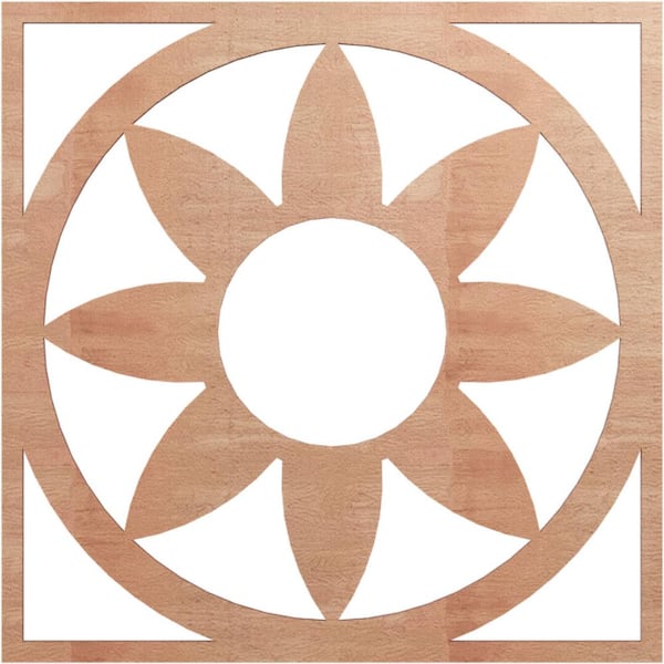 Ekena Millwork 0.25 in. x 24 in. x 24 in. Wood (Cherry) Medallion Moulding
