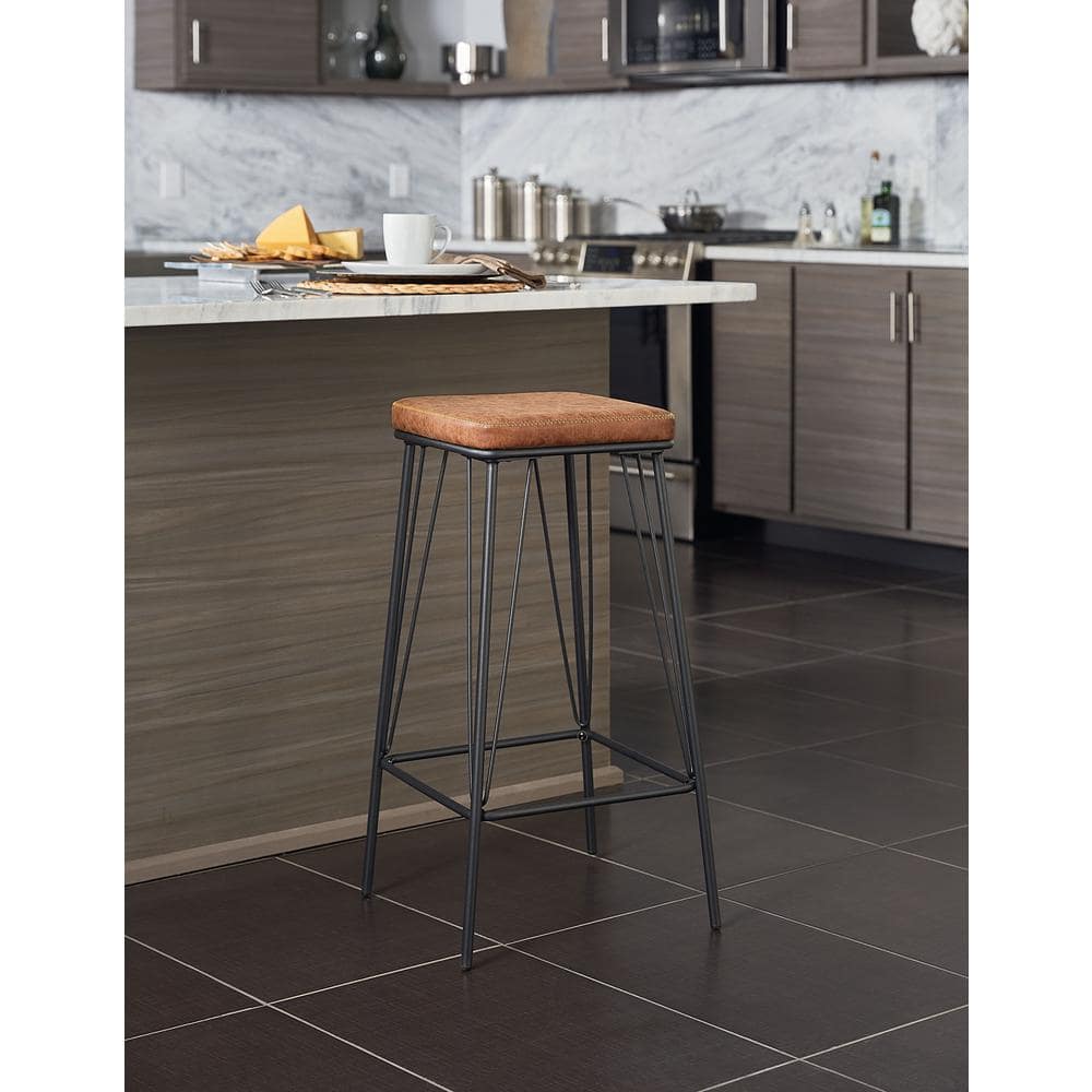 Mayson Contemporary 30" Sand PU and Steel Barstool