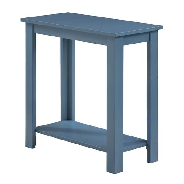 Designs2Go Baja 23.75 in. W Dusty Blue Rectangle MDF Top End Table with Shelf
