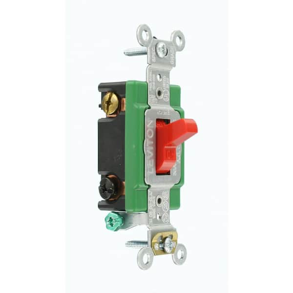 30 Amp Industrial Grade Heavy Duty Double-Pole Toggle Switch, Red 3032-2R