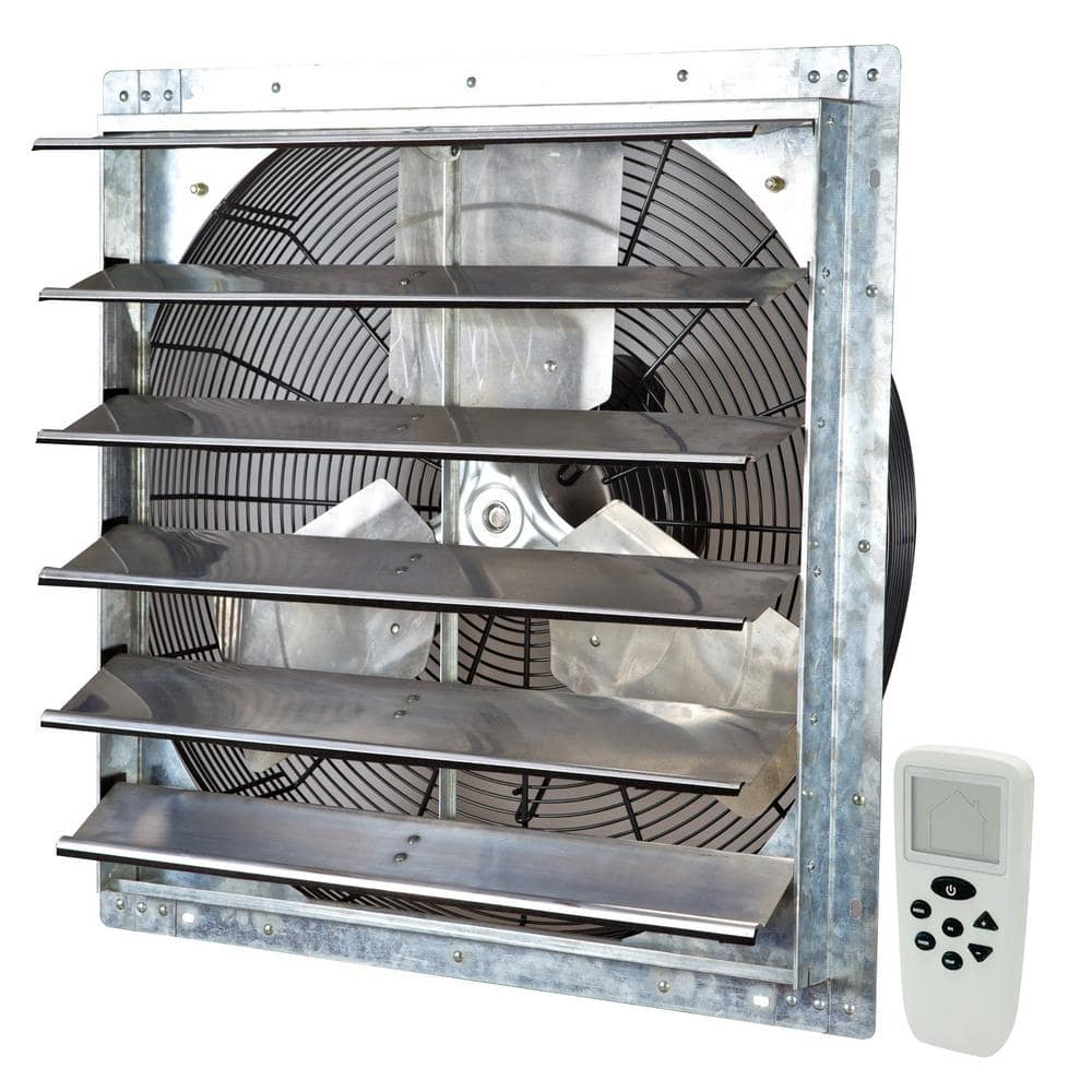 iLIVING 4244 CFM Silver Electric Powered Gable Mount Shutter Fan/Vent  ILG8SF24VC The Home Depot