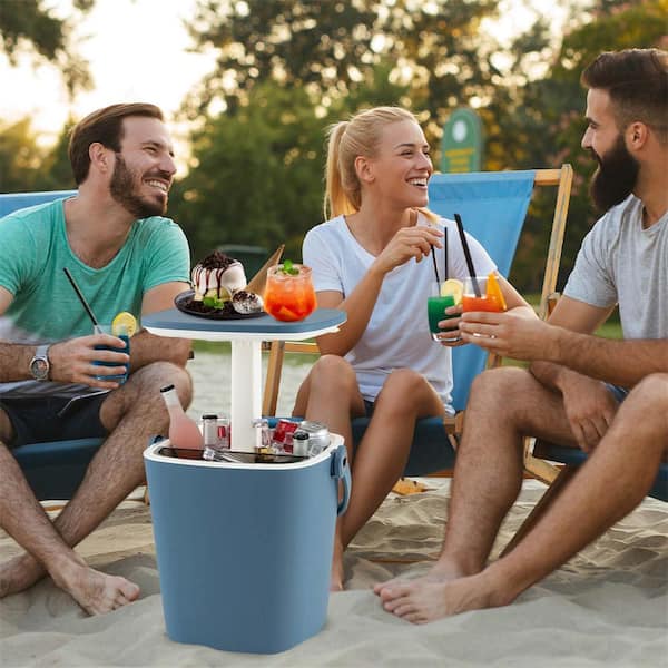 Costway 4 Gallon Portable Cooler Bar Table with Handle