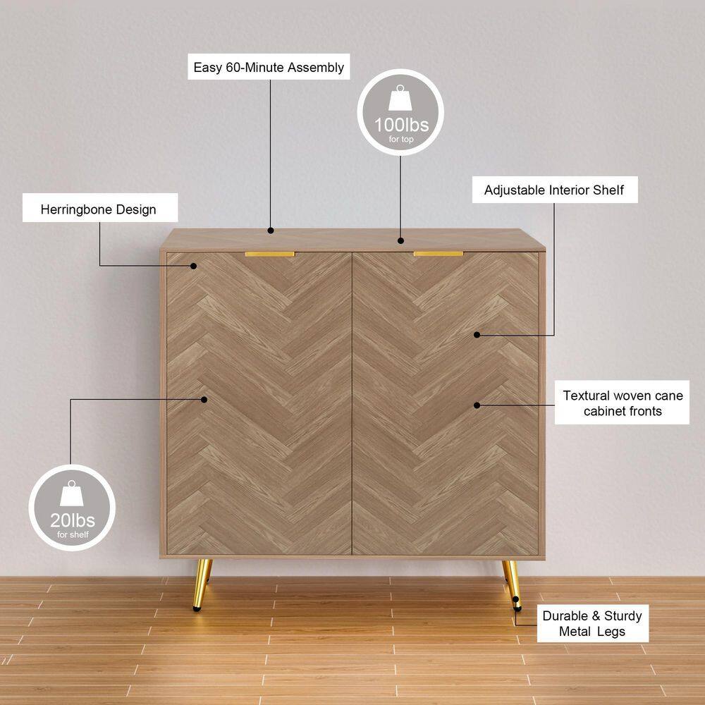 Buy Natural Oak Accent Storage FreeStanding with 2Doors