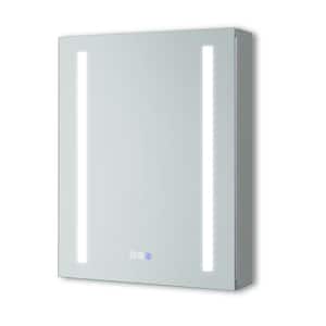 20 in. W x 26 in. H Rectangular Frameless Recessed/Surface Mount Left Medicine Cabinet with Mirror and LED