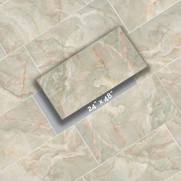 MSI Aura Green 24 in. x 48 in. Polished Porcelain Floor and Wall