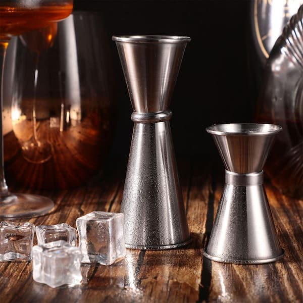 Wudkey 12-Piece Stainless Steel Cocktail Jigger Set 6-Piece 2 oz