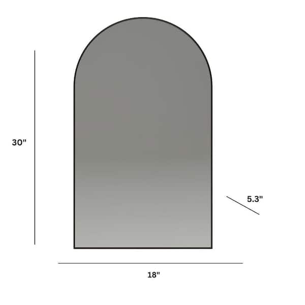 18-in x 30-in Surface Mount Black Mirrored Arched Medicine Cabinet