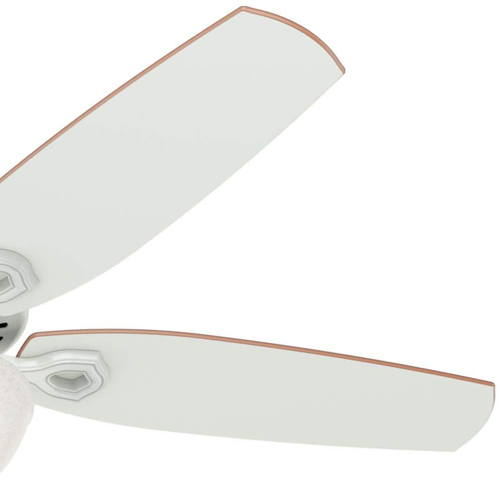 Snow White 52" Ceiling Fan with LED Light and Beech Blades