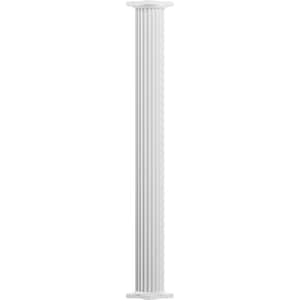 8' x 10" Endura-Aluminum Column, Round Shaft (For Post Wrap Installation), Non-Tapered, Fluted, Primed