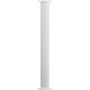 9' x 10" Endura-Aluminum Column, Round Shaft (Load-Bearing 26,000 lbs), Non-Tapered, Fluted, Primed