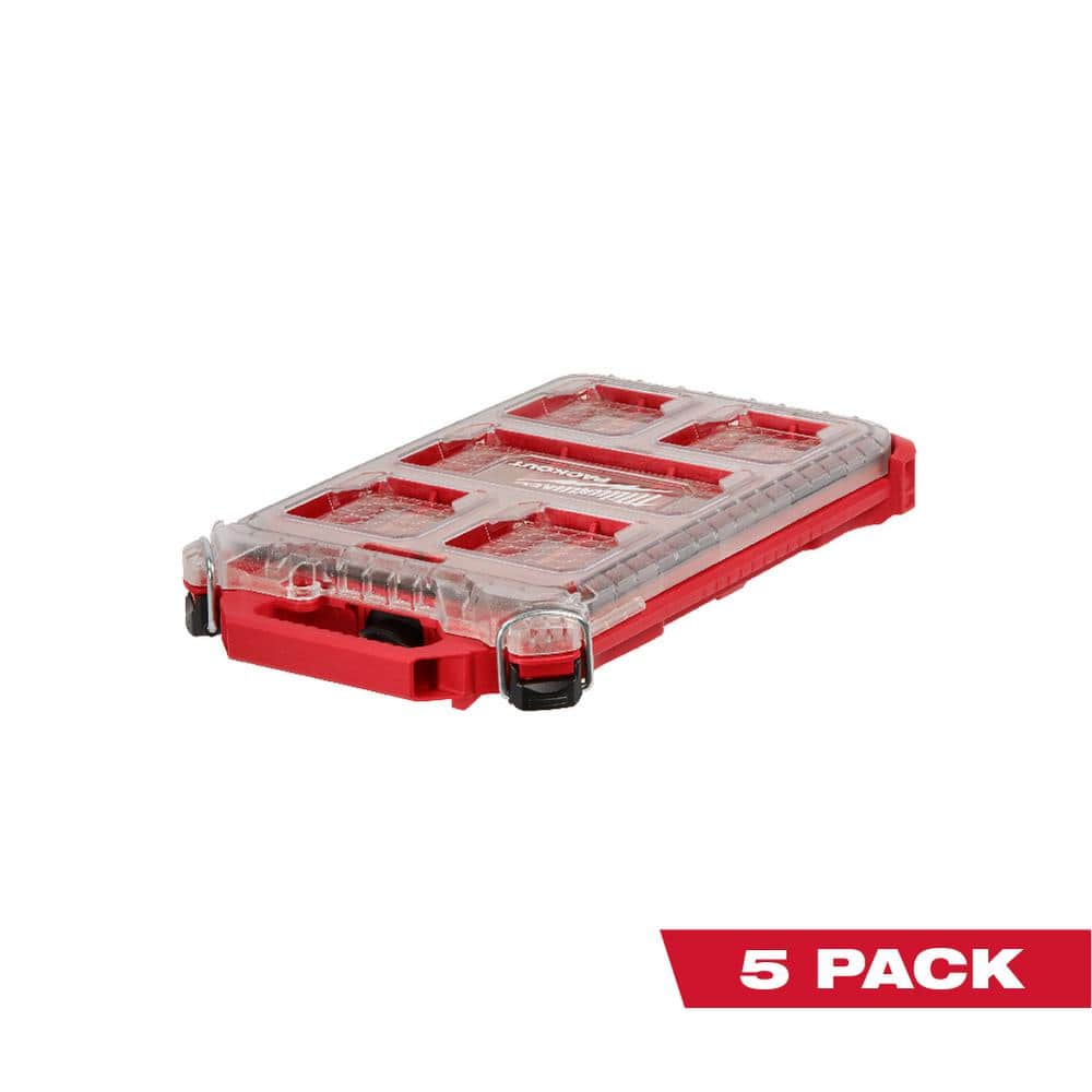 Milwaukee PACKOUT 5-Compartment Low-Profile Compact Small Parts Organizer (5-Pack) 48-22-8436×5 Sansujyuku sansujyuku.com