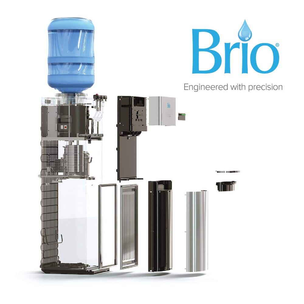 Brio Silver Stainless Steel Top Loading Water Cooler Dispenser with Child Safety Lock