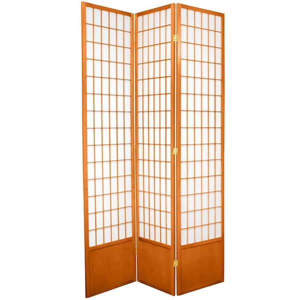 Oriental Furniture 7 ft. Honey 3-Panel Room Divider