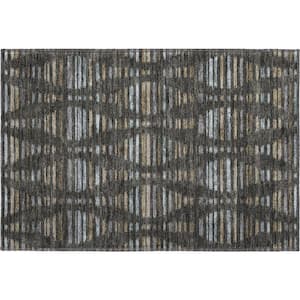 Mayfield Premium Machine Washable Abstract AMF2027 Coffee 2 ft. x 3 ft. Accent Rug