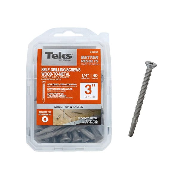 14 x 3 in. Star Drive Flat Head Self Tapping with Wings Screws (40-Pack)