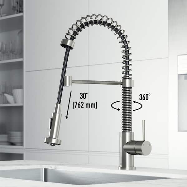 Edison Single-Handle Pull-Down Sprayer Kitchen Faucet in Stainless Steel