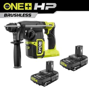 ONE+ HP 18V Brushless Cordless 1 in. SDS-Plus Rotary Hammer Drill with  2.0 Ah Battery (2-Pack)