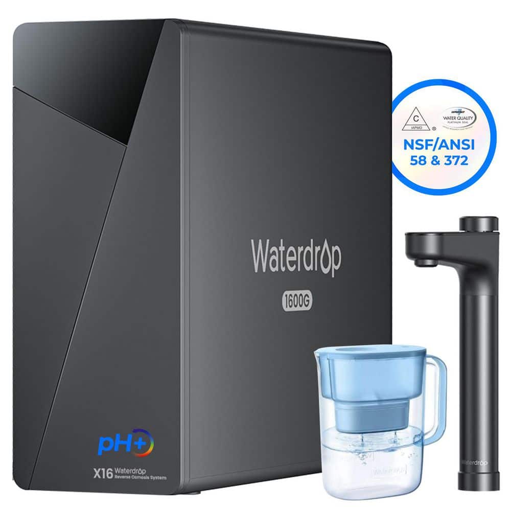 X16 Tankless RO System, NSF/ANSI 58 and 372 Certified, Alkaline Mineral PH, BPA-Free Lucid 10-Cup Water Filter Pitcher
