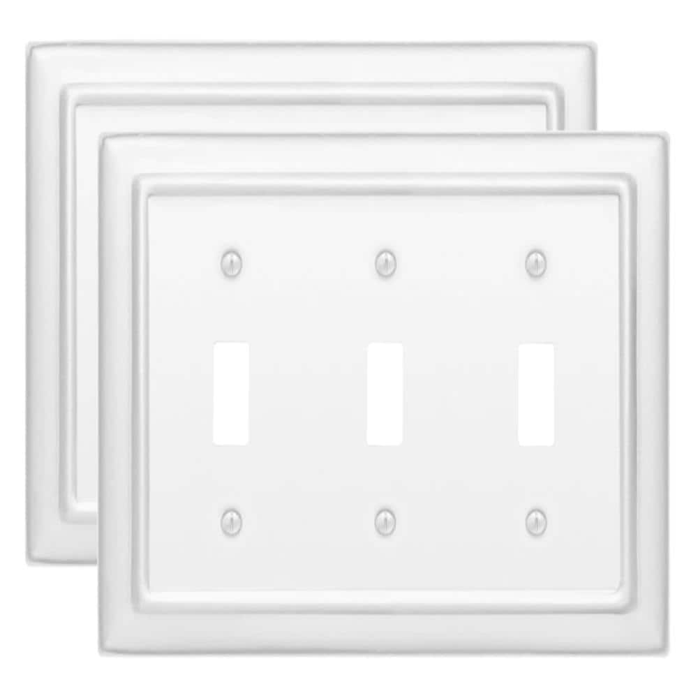 Architectural 3-Gang Classic White Triple Switch / Toggle Metal Wall Plate (2-Pack) price history on PriceWatchPro