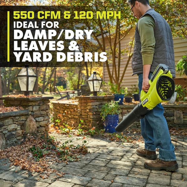 RYOBI - 40V 120 MPH 550 CFM Cordless Battery Leaf Blower With 4.0 Ah Battery and Charger