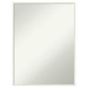 Lucie White 19 in. x 25 in. Non-Beveled Modern Rectangle Wood Framed Wall Mirror in White