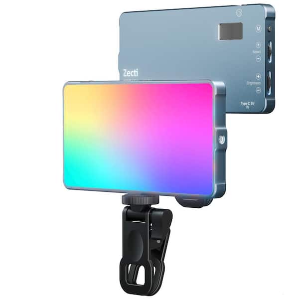 1-Piece 96 LED Phone Light w/ Metal Hotshoe and Clip,Selfie Light 1500mAh Rechargeable 360° Full Color for iPhone TikTok