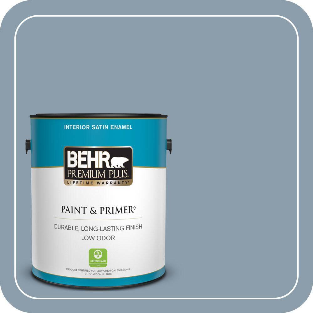 1 gal. #ICC-65 Relaxing Blue Satin Enamel Low Odor Interior Paint & Primer price history on PriceWatchPro