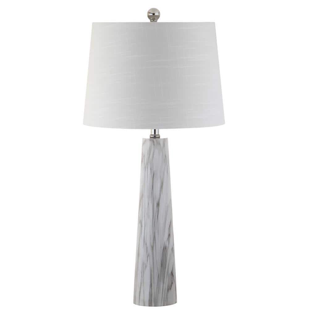 Elegant Bradley 29" White/Black Faux Marble Resin Table Lamp