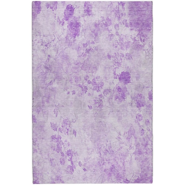 Dream Shag Premium Machine Washable Abstract ADS724 Lavender 5 ft. x 7 ft. 6 in. Area Rug