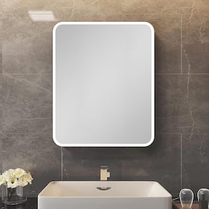 24 in. W x 30 in. H Rectangular Iron Medicine Cabinet with Mirror