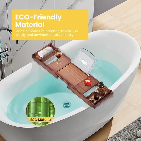 1pc Bathtub Tray, Bathroom Bathtub Tray, High-end Bamboo Bathtub Tray,  Bathroom Rack With Expandable Design, Suitable For All Bathroom Accessories  Suc