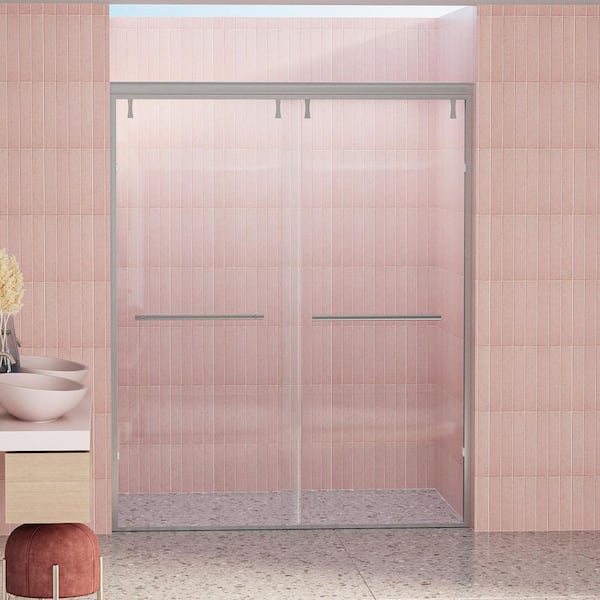 Staykiwi 56 to 60 in. W x 72 in. H Sliding Framed Shower Door in Chrome Finish with Clear Glass