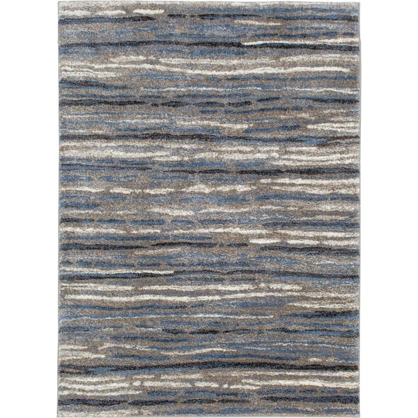 Shoreline Blue/Multi 5 ft. x 7 ft. Striped Area Rug
