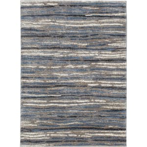 Shoreline Blue/Multi 8 ft. x 10 ft. Striped Area Rug