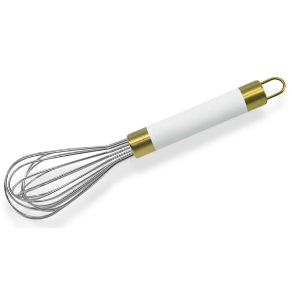 ExcelSteel 12 Professional Gold Heavy Duty Whisk w/White Handle 251 - The  Home Depot