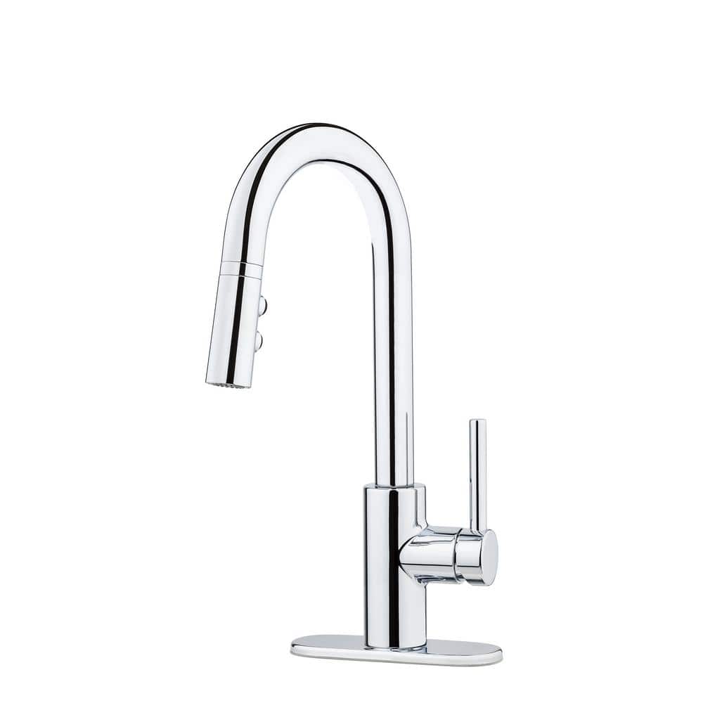 Stellen 15.47'' High Arc Pull-Down Polished Chrome Bar Faucet
