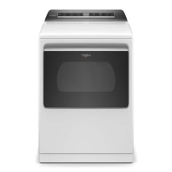 Whirlpool 7.4 cu. ft. 240-Volt Smart White Electric Dryer with AccuDry System and Steam Refresh, ENERGY STAR