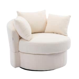 Ivory Modern Akili Swivel Accent Chair Bucket Lounge Chair