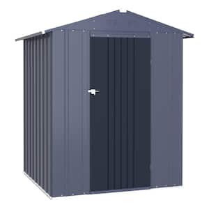 4 ft. W x 4 ft. D Metal Outdoor Storage Shed 16 sq. ft. in Gray