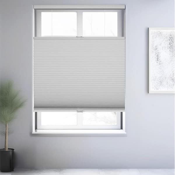 Cut-to-Size White Blackout Cordless Top Down Bottom Up Polyester Cellular Shades 48 in. W x 72 in. L