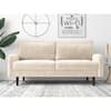 US Pride Furniture Kalum 70 in. Wide Square Arm Sofa Velvet Mid-Century Modern Rectangle Sofa in Ivory