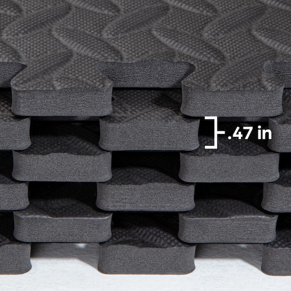 TrafficMaster 24-inch x 24-inchInterlocking Foam Tiles in Black (4-Pack)