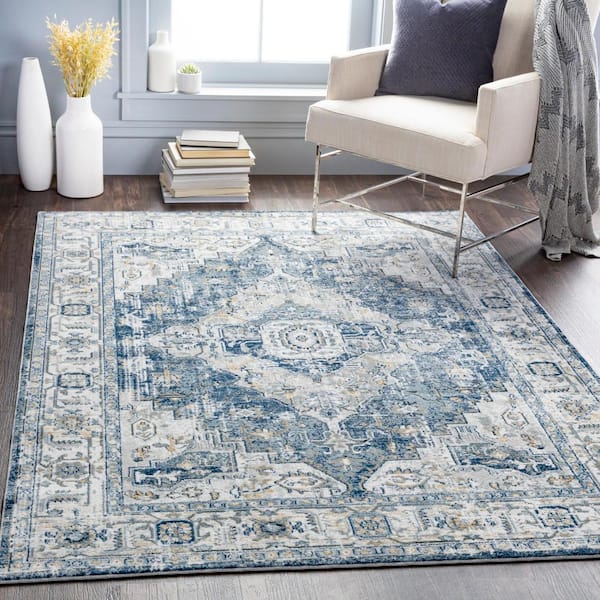 Livabliss Gilboa Dark Blue 9 ft. x 12 ft. Indoor Area Rug