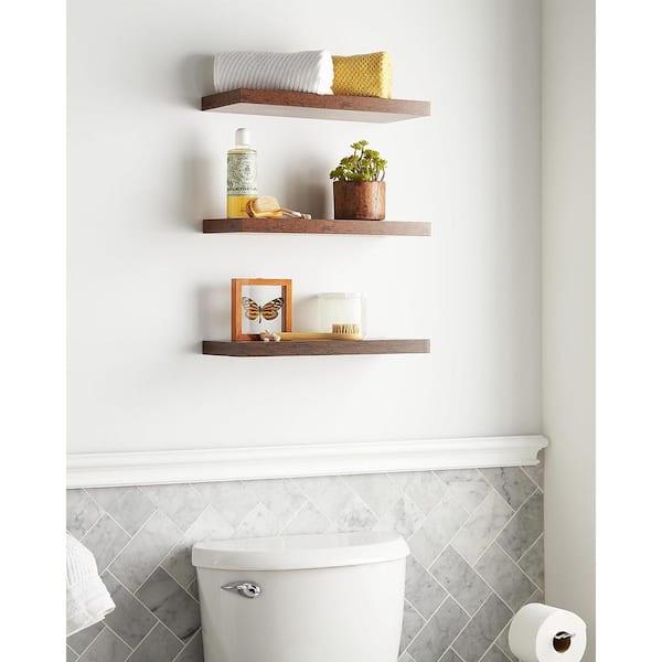 TOLEDO 17 Rustic Bathroom Shelf for Bathroom Decor, Wall Bathroom Org –  Wallniture