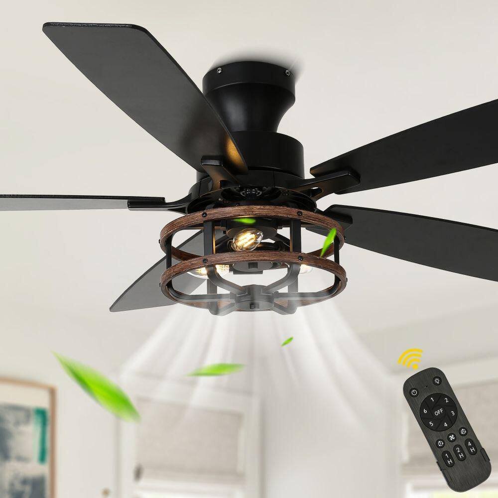 Paine 52 in. Black Farmhouse Industrial Indoor Ceiling Fan with Light, 6-Speed low Profile Ceiling Fan W/Remote price history on PriceWatchPro