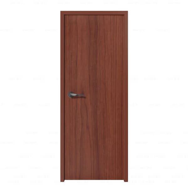 Garrido Bros. and Co. Madrid 24 in. x 96 in. Right-Handed Solid Core PVC Single Prehung Interior Door in Walnut