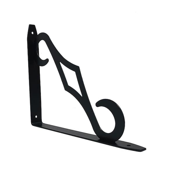9. 7in x 7. 7in Matte Black Steel Colonial Decorative Shelf Bracket