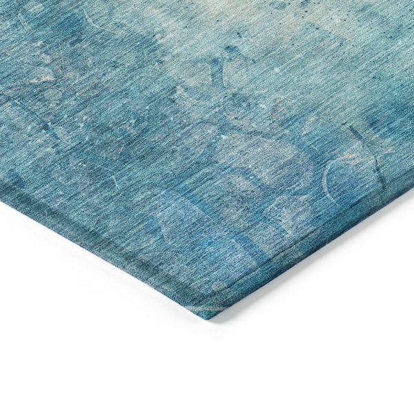 Chantille Machine Washable Indoor/Outdoor Abstract ACN2032 Blue 8 ft. x 8 ft. Area Rug