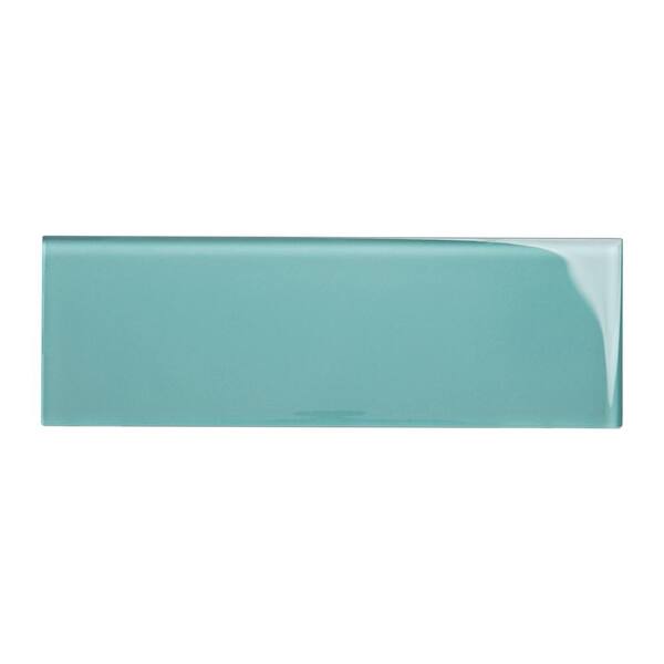 Giorbello Subway Teal 3 in. x 9 in. Glass Tile Sample