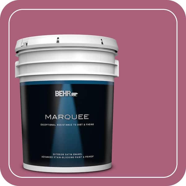 BEHR MARQUEE 5 gal. #T13-1 Daah-Ling Satin Enamel Exterior Paint & Primer